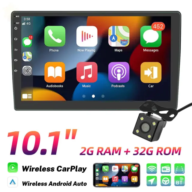 10.1" Android 10 Touch Screen Car Stereo WiFi BT Radio GPS Double 2DIN Bluetooth