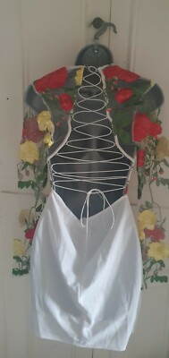Pretty little thing sheer lace embroidered dress sleeves bodycon dress Size 10
