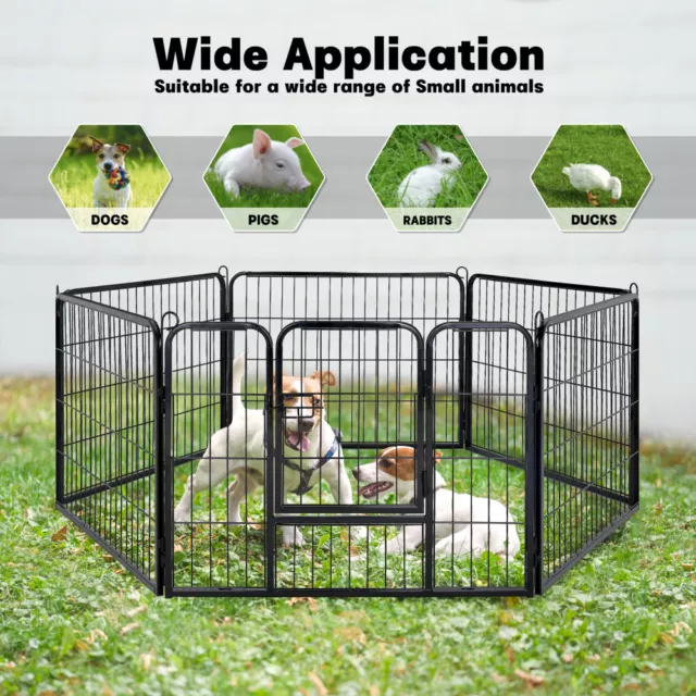 Heavy Duty Metal Puppy Dog Cat Play Pen Run Enclosure Indoor/Outdoor Run Cage