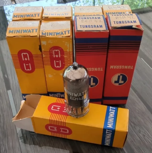 9x MINIWATT/TUNGSRAM ECH42 RÖHREN TUBES ECH 42  NOS OVP