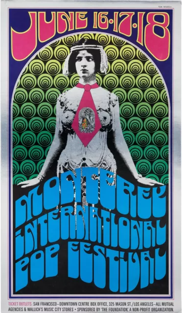MONTEREY Festival Window Poster JIMI HENDRIX Janis Joplin WHO 1967 - reprint