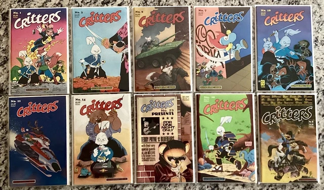 Usagi Yojimbo 1980’s Critters Comic Run 1, 50 - Every Appearance VF+ Mylar Sakai