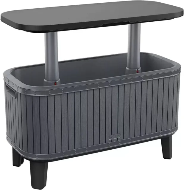 Keter 60 Litre Cool Box 63 US Quart Bevvy Bar Cooler Party Garden Table Grey