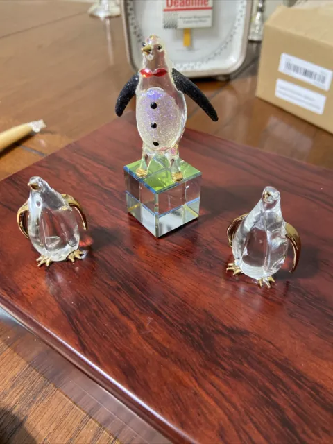 Crystal Penguin Lot of 3