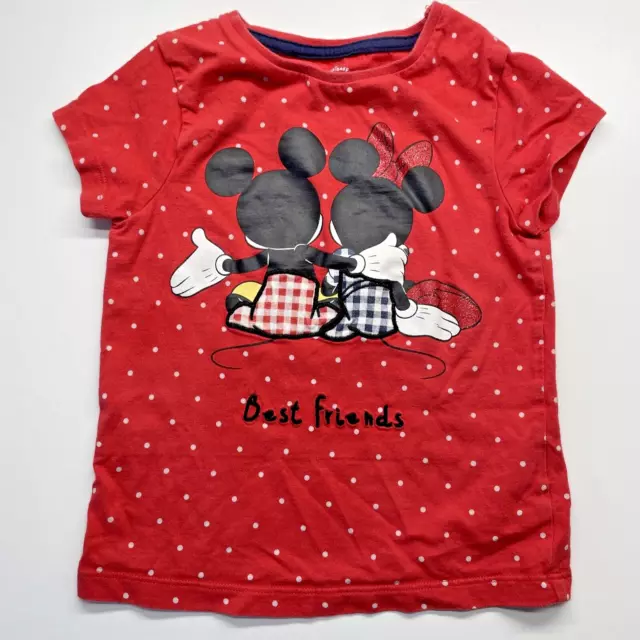 Size 3-4 Years Mickey Mouse Red T-shirt Girls Preloved
