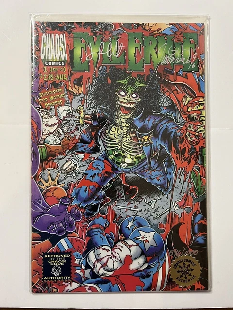 EVIL ERNIE Vs Super Heroes #1 Chaos Comics 1994 Autographed Limited Edition COA