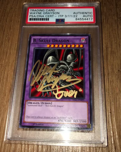 Wayne Grayson Yu Gi Oh Joey Wheeler B Skull Dragon Signed Card PSA Encapsulated