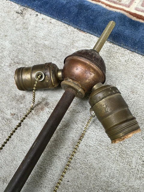 Antique Double Cluster Socket Lamp Part Restore 2