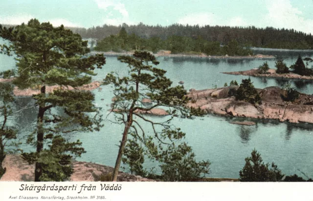 Vintage Postcard Skargardsparti Fran Vaddo Axel Eliassons Konstförlag Stockholm