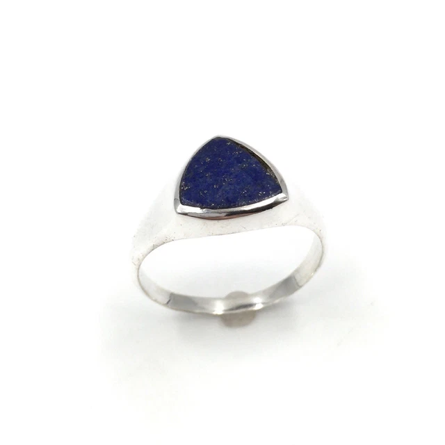 Bague Sceau Homme Argent 925 Lapis-lazuli - 19.4mm Taille 61 - Bijou Bleu Artisanal
