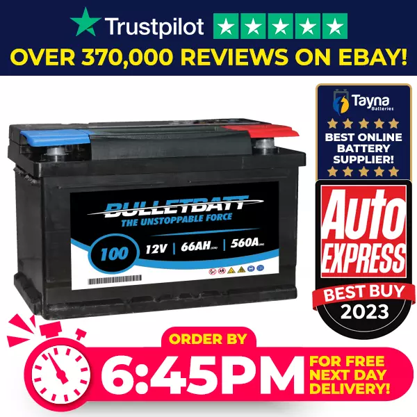 100 Heavy Duty Car Van Battery 66AH OEM Spec - 4 YEAR GUARANTEE