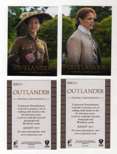 2017 SDCC Cryptozoic ... Outlander Season 2 Promo Card Lot #SDCC1 + SDCC2