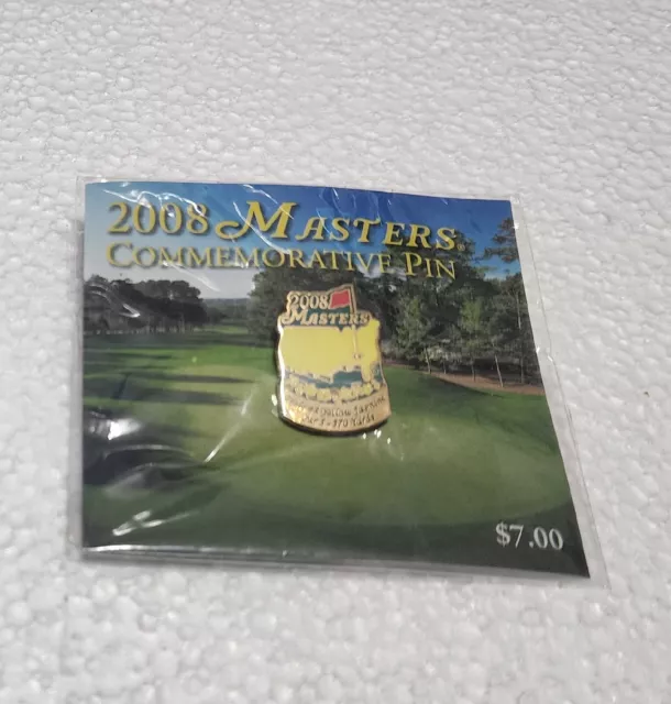 Masters Commemorative Pin 2008 Still Sealed Hole #8 Yellow Jasmine Par 5 -570yds