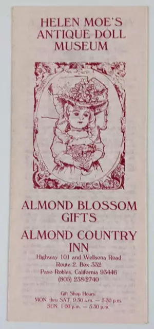 1980s Paso Robles California Almond Blossom Gifts County Inn Vtg Travel Brochure