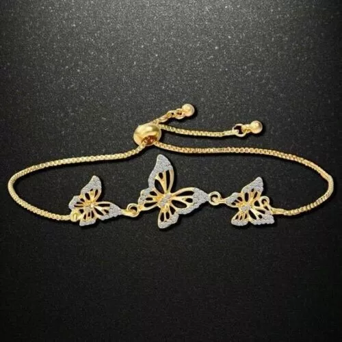 4Ct Round Cut Lab Created VVS1 Diamond Bolo Bracelet 14K Two Tone Gold Plated