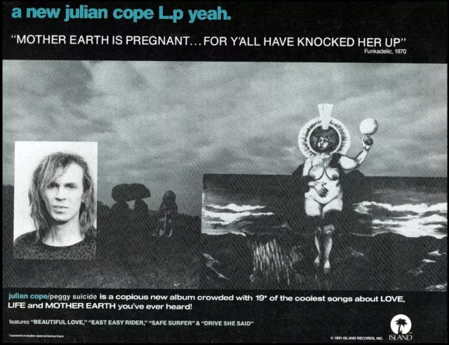 Julian Cope 1991 Peggy Suicide album advertisement Island Records 8 x 11 ad