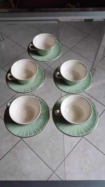 partie de service a thé  Villeroy et Boch Mettalch modele Paris coloris vert...