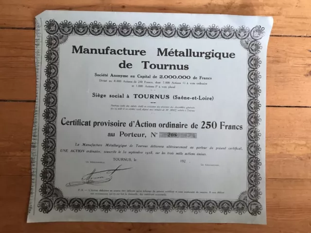 Manufacture Metallurgique De Tournus (71) (A)