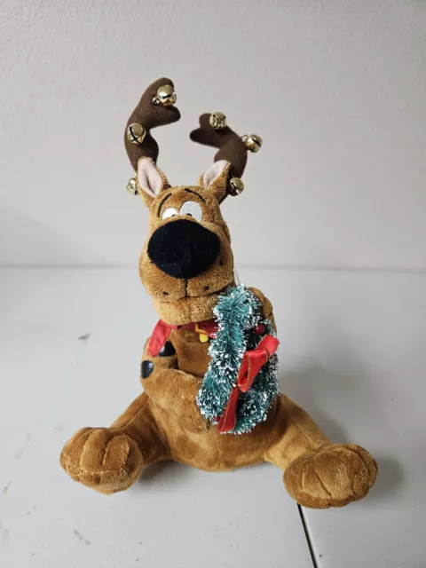 Scooby Doo Plush Gemmy 10” Cartoon Dog Christmas Wreath Bells Figure NOT WORKING