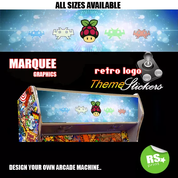 Retropie Arcade Artwork  Marquee Stickers Graphic / Laminated All Sizes