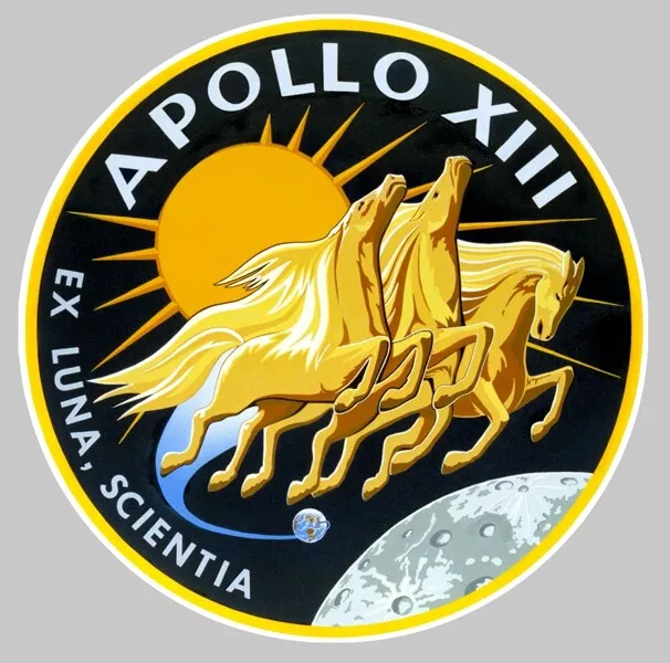 Sticker Apollo 13 Xiii Nasa Lune Blason Lem Autocollant Fusee Gemini Aa077