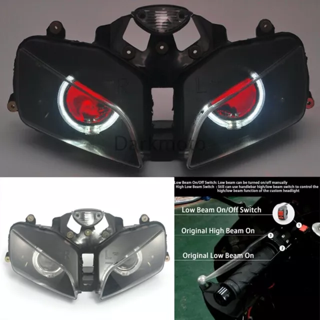 Montage Scheinwerfer Dämon Angel Eye Projektor HID Birne Für Honda CBR600RR