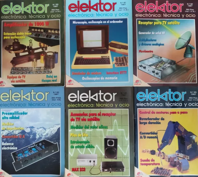 Revista electrónica Elektor año 1987 Números(80,81,82,83,84,85,86/87,88,...91)
