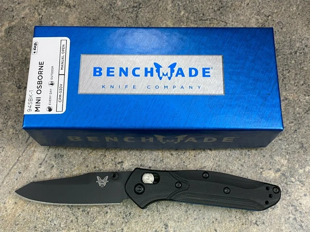 New Benchmade 945BK-1 Mini Osborne Knife Reverse Tanto CPM-S30V Blade
