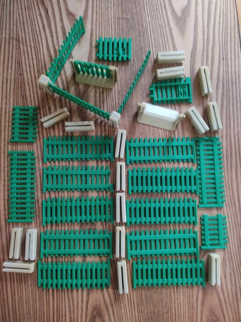 PLAYMOBIL (T2266) FERME - Lot de 4 Barrières Clôtures Orange Ranch 4060