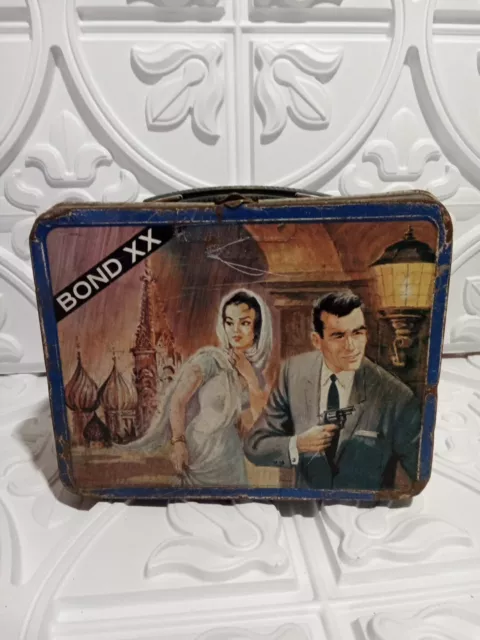 1966 BOND XX Secret Agent Metal Lunch Box Without Thermos.