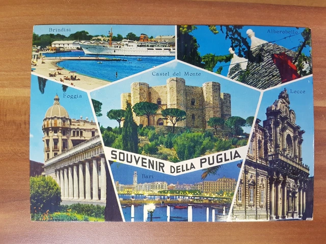 Schöne alte Ansichtskarte AK - Souvenir Della Puglia Mehrbildkarte Foggia Lecce