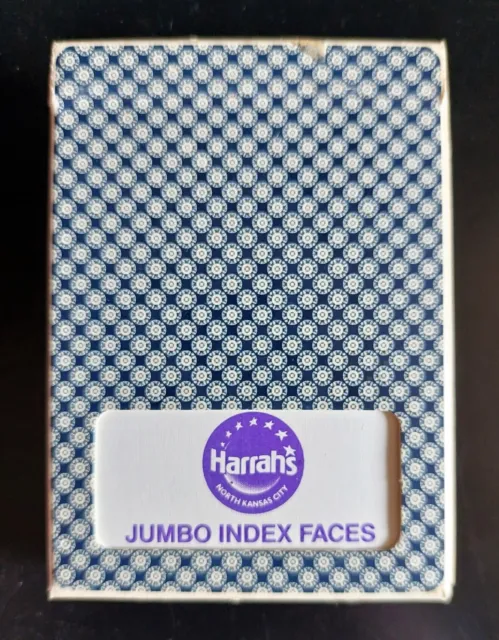 Vintage HARRAHS Jumbo Index Faces ~ GEMACO Game Used Playing Cards ~ Purple deck