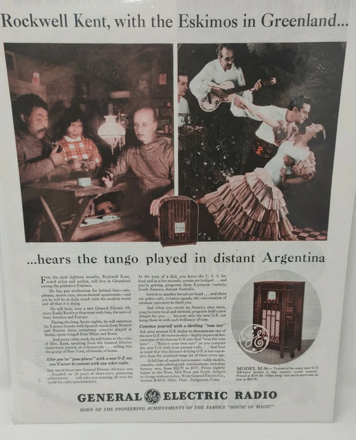 Vintage 1934 General Electric Radio Print Advertisement Ad