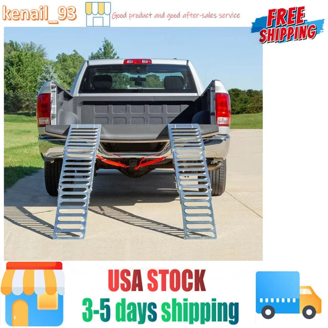 Tri-Fold Loading Ramp Steel Motorcycle ATV/UTV Quad Lawn Mower Truck 500 lbs US