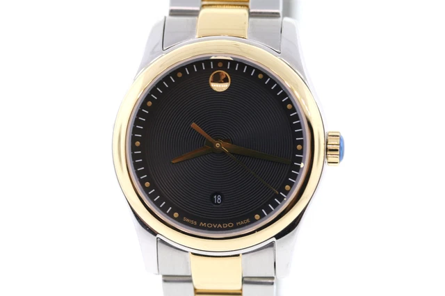 Donna Movado 0606484 Sportivo Bicolore Acciaio Nero Museum Quadrante Orologio 4