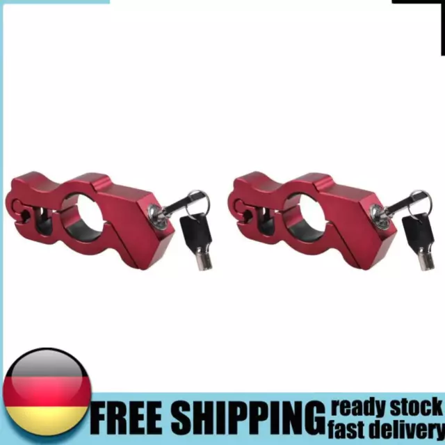 Motorbike Handlebar Throttle Grip Lock Portable Horn Lock Anti-theft Lock (Red)