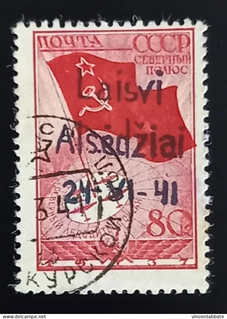 Deutsche Besetzung 1941 Litauen. "Alsedziai "Handstempel. Mi. 9