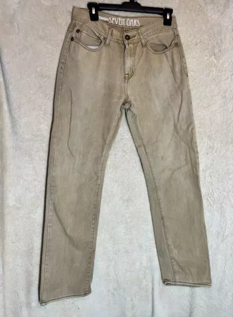 Seven Oaks Mens Jeans Slim Straight  Tan Size 30x32