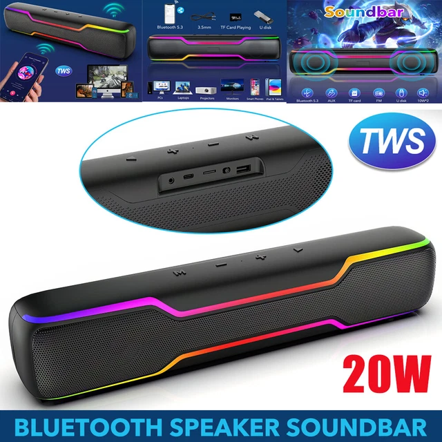 SOUND BAR BLUETOOTH Theater Subwoofer Gaming Soundbar Bluetooth Speaker ...