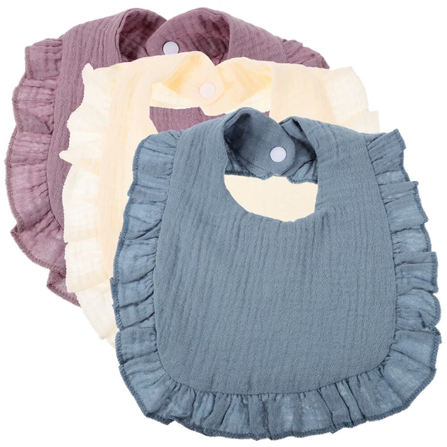 3 pcs Baby Teething Bibs Infant Drool Bibs Cotton Drooling Bibs Baby Girl Bibs