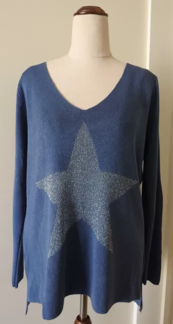 Italian Luxe - Shining Star Knit - Blue - Size O/S Fit 8-14 *BNWT*