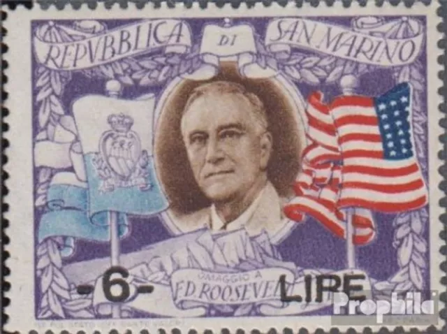 San Marino 372 nuevo con goma original 1947 franklin roosevelt - sobretasa