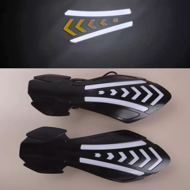 2pcs Motorcycle LED Turn Signal Light Handlebar Hand Guards Protector Cover