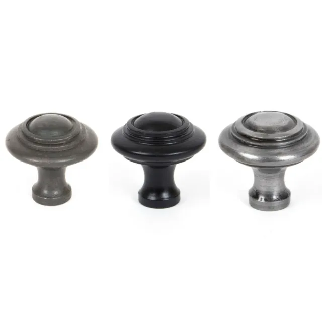 From The Anvil Cabinet Cupboard Door Drawer Ringed Knobs Beeswax Black Natural