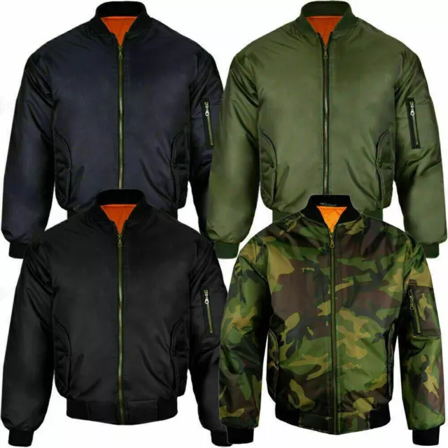 Mens MA1 Air Force Army Pilot Biker Bomber Padded Doorman Jacket new s to 5xl