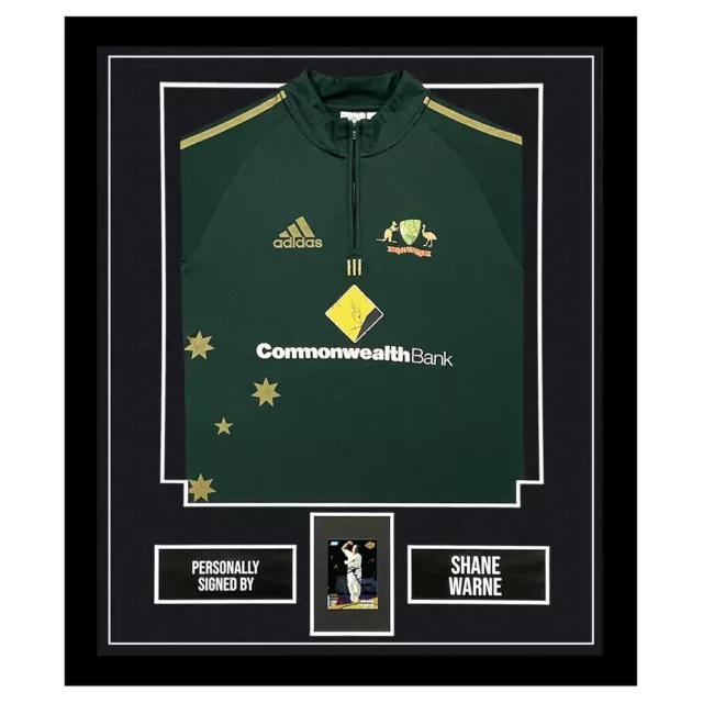 Shane Warne Signed Framed Display Shirt - Australia Cricket Autograph +COA
