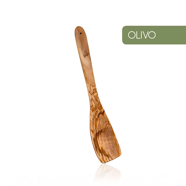 E3/75578 Stukkateurspachtel Gebogen Holz Olivenholz 30 CM Metaltex