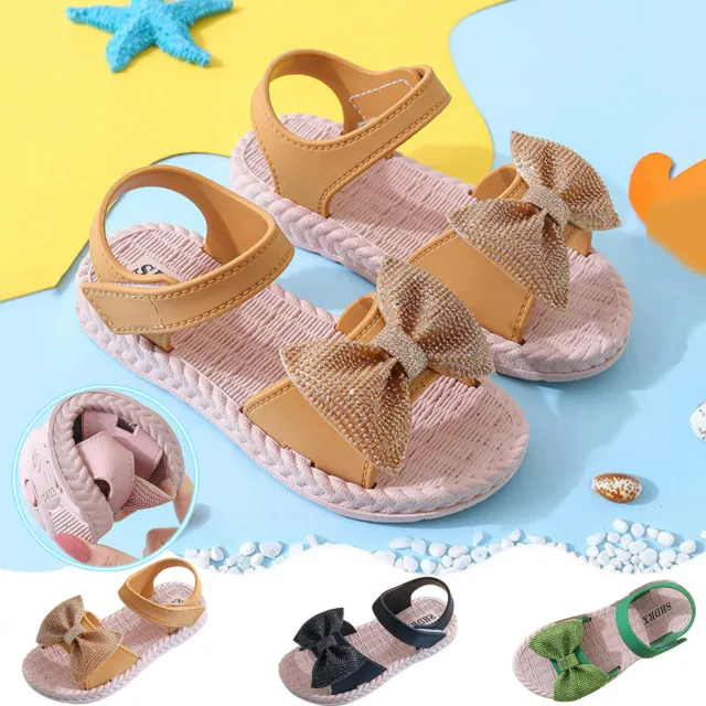 Toddler Girls Bowknot Princress Soft Sole Non Slip Prewalker Beach Shoes Sandals