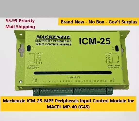 New Mackenzie ICM-25-MPE Peripherals Input Control Module for MACFI-MP-40 (G45)