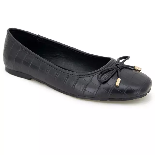 Kenneth Cole Reaction Womens Faux Leather Slip On Ballet Flats Shoes BHFO 6950